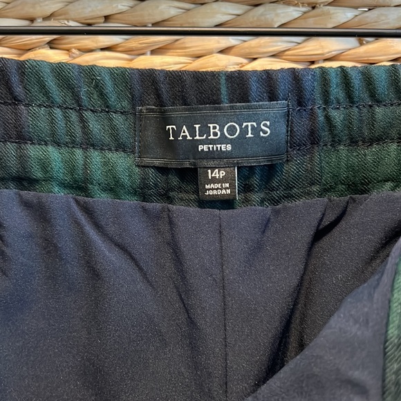 Talbots Plaid Wool Blend High Rise Pocket Dress Pant Trouser, 14P - Picture 8 of 9